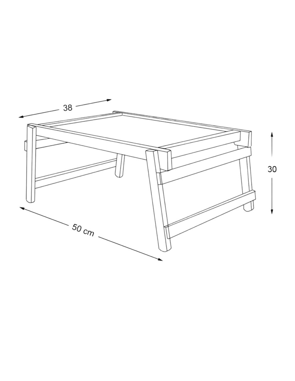 Mesa para Cama de madera Parota Bordes negros