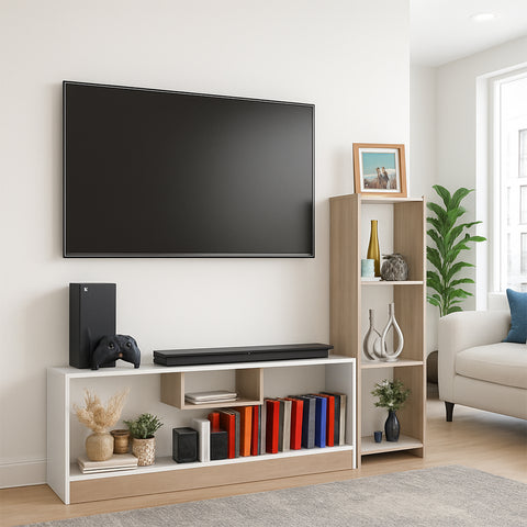 Centro de Entretemiento con Librero