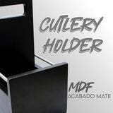 Organizador de Cubiertos Chocolate con aluminio, porta cubiertos