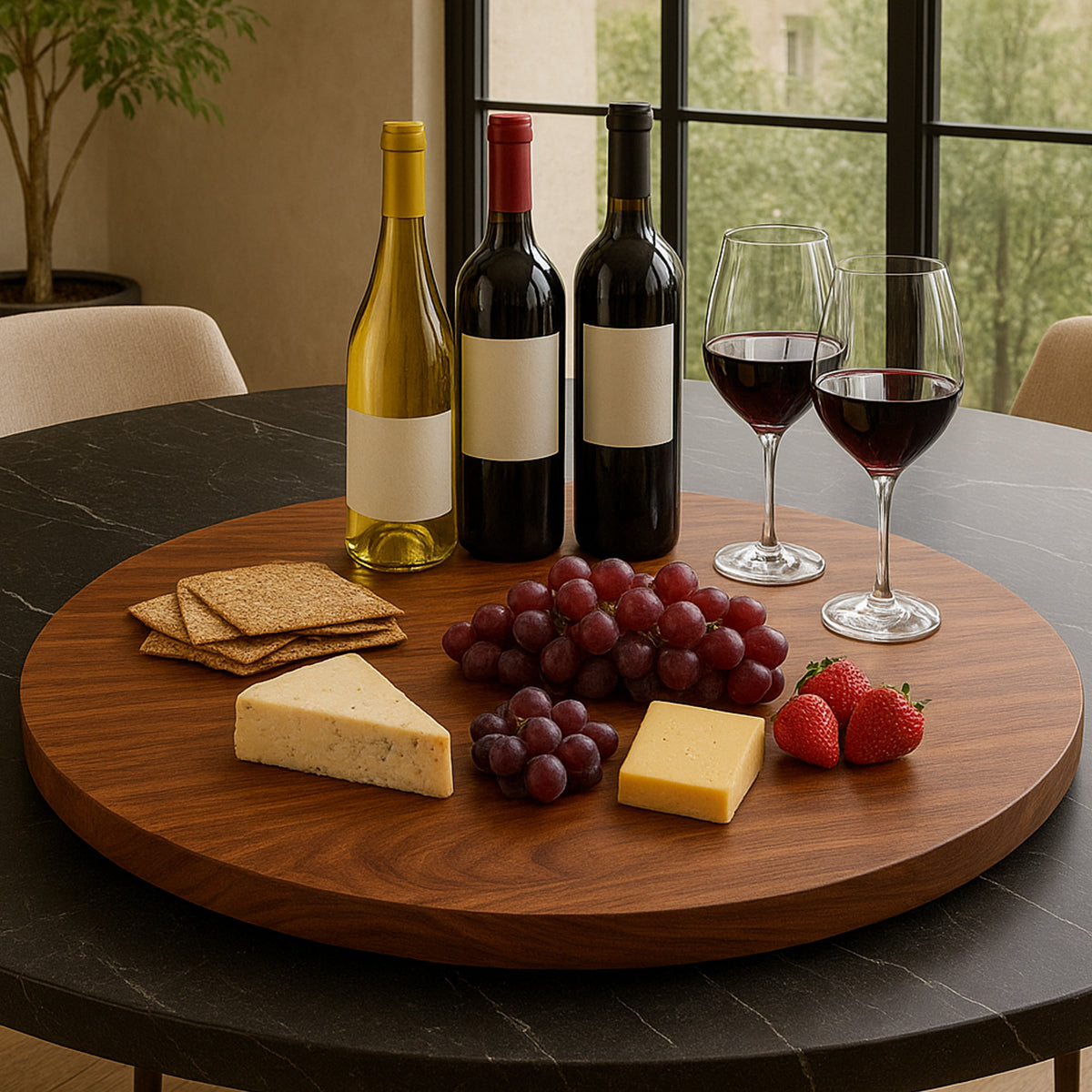 Charola Giratoria parota 100 cm diametro