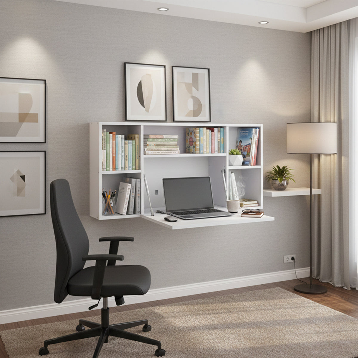 Escritorio Flotante, estante