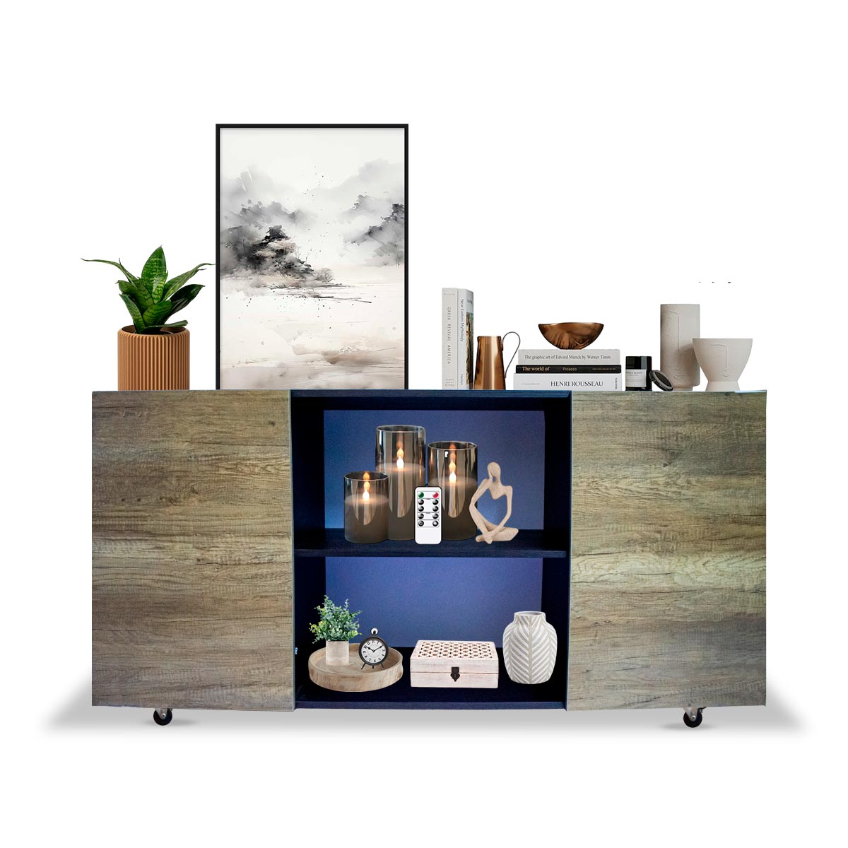 Hogare Bufetera, Credenza, mueble para tv con llantas Malasia