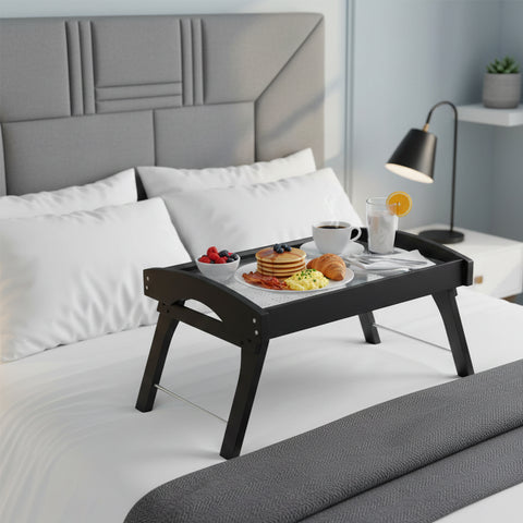 Mesa para Cama Chocolate con acrilico