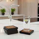 Set de 6 Porta Vasos con fibra natural con base