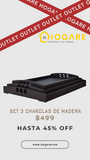 Charola de Servicio, set de 3 charolas de servicio